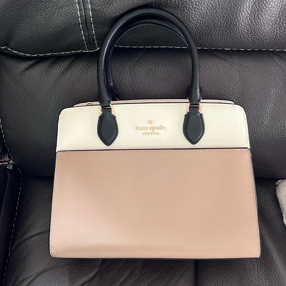 kate spade Cream, Blush & Black Leather Satchel